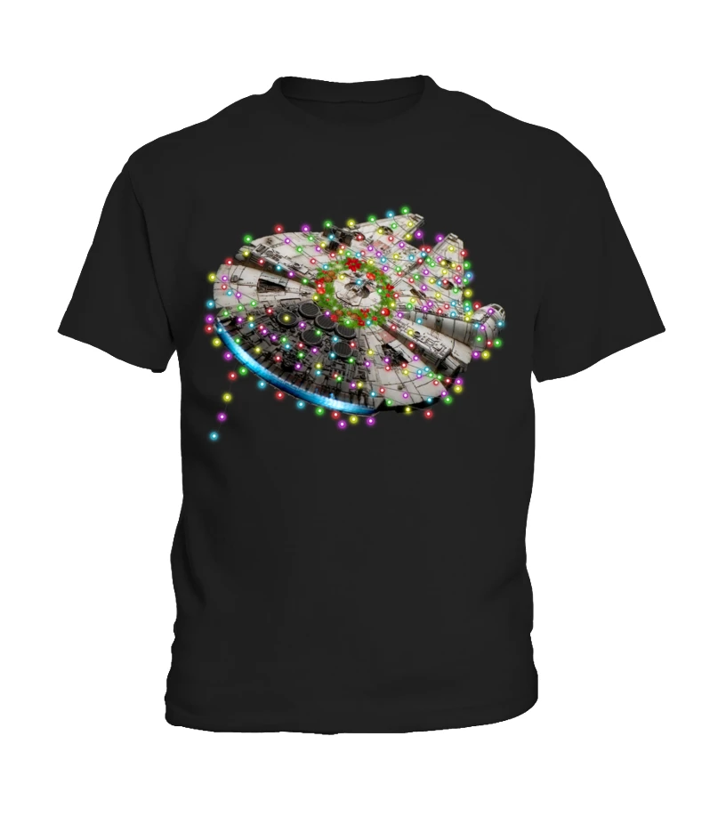 Millennium Falcon Christmas Lights - T Shirt 3 Millennium Falcon Christmas Lights - T Shirt