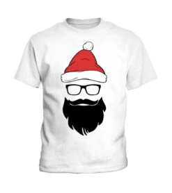 Beard Christmas Hat Funny T Shirt