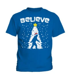 Believe Sasquatch Bigfoot Santa Hat Christmas Tree Gift Sweatshirt