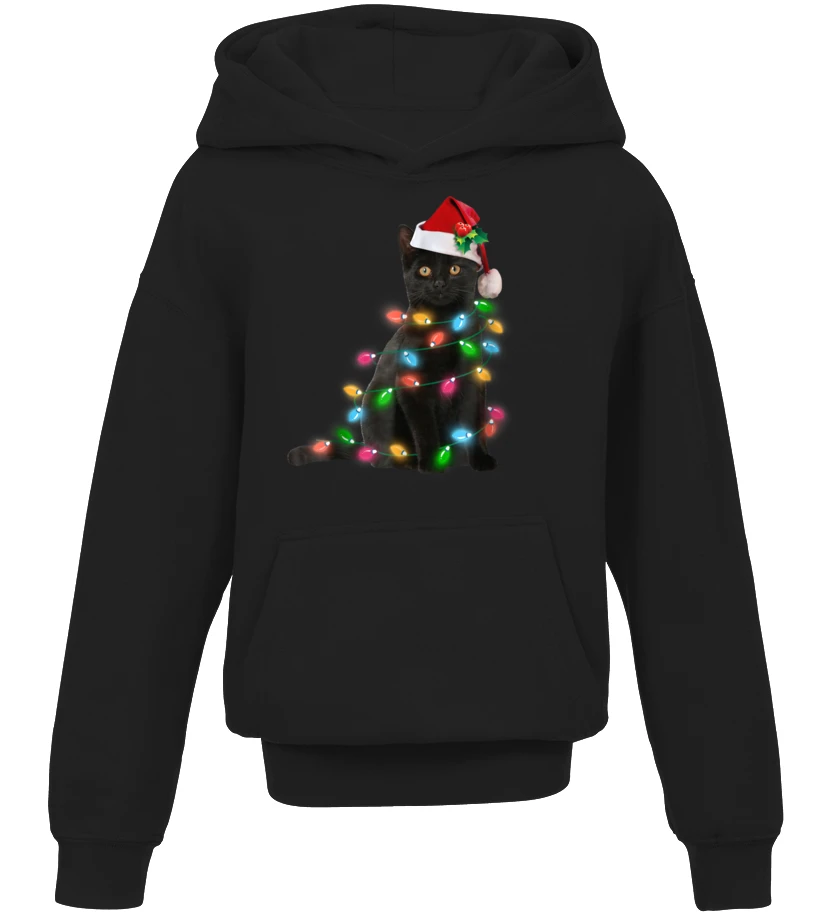 Black Cat Christmas Light Tshirt Funny C 3 Black Cat Christmas Light Tshirt Funny C