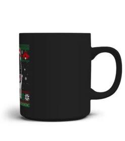 Black Cat Riding Llama Christmas Light And Santa Hat T-Shirt -Günstiges Mugs Geschäft black cat riding llama christmas light and santa hat t shirt 2