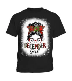 Bleached Messy Bun December Girl Christmas December Birthday Classic T-Shirt