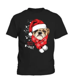 CHRISTMAS BULLDOG SANTA