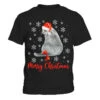 Christmas Cat Grey Cat In Santa Hat Merry Catmas Christmas T-Shirt