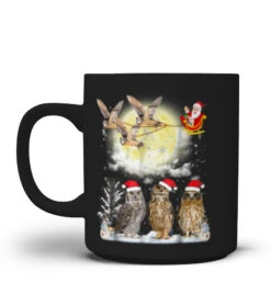 Christmas Night With Owls And Owls Sleigh