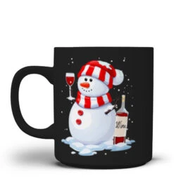 Christmas Snowman Drink Wine