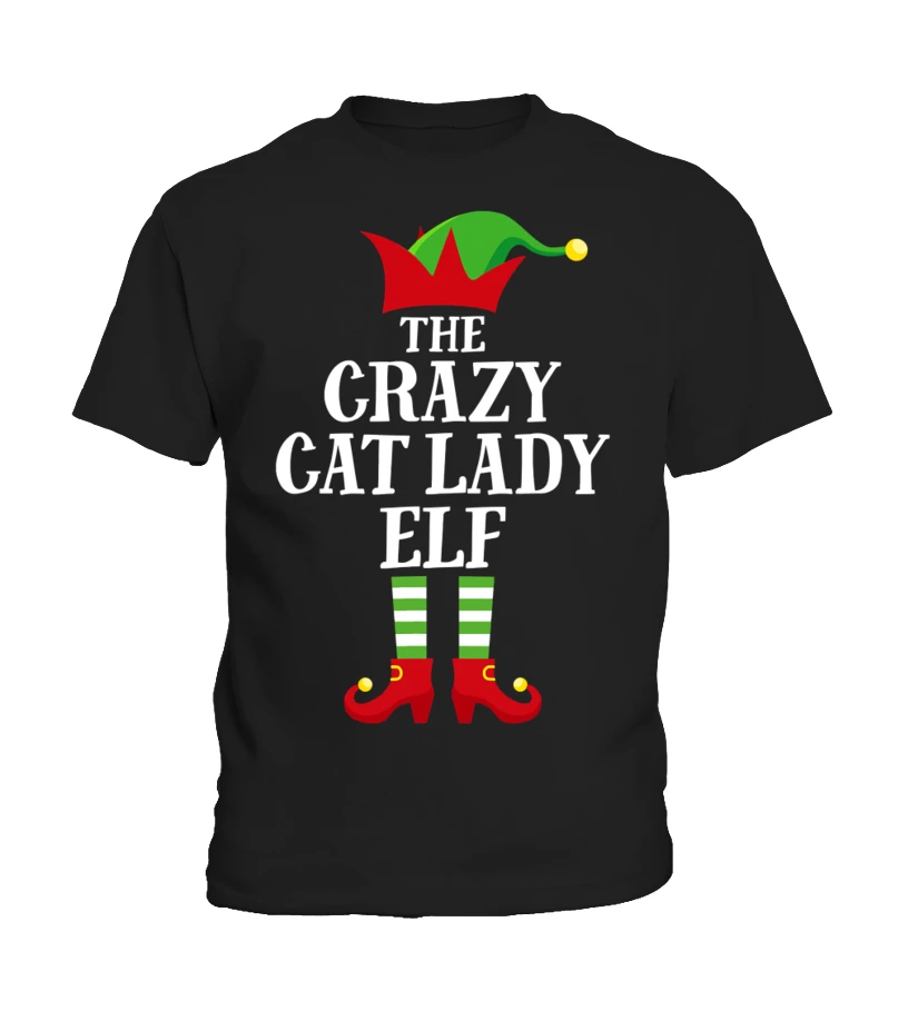 Crazy Cat Lady Elf Family Matching Christmas Elf Group Gift T-Shirt 3 Crazy Cat Lady Elf Family Matching Christmas Elf Group Gift T-Shirt
