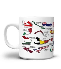 Formula 1 2023 Race Tracks With Country Flags Race Schedule Coffee Mug, Formula 1 Racing Mug For Friends Birthday Christmas Gift 11oz 15oz