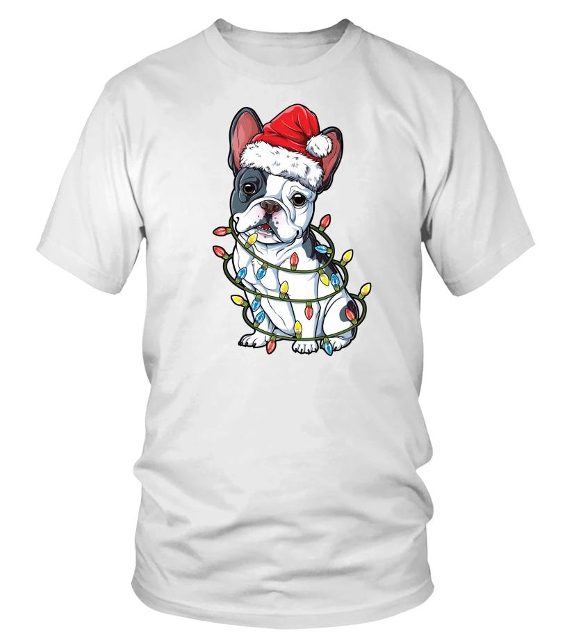 French Bulldog Christmas Shirt Santa Hat Xmas Lights Boys Essential TShirt942 3 French Bulldog Christmas Shirt Santa Hat Xmas Lights Boys Essential TShirt942