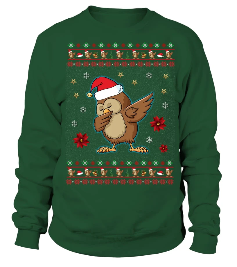 Funny Dabbing Owl Sweatshirt-Ugly Christmas Sweater 3 Funny Dabbing Owl Sweatshirt-Ugly Christmas Sweater