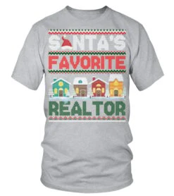 Funny Santa's Favorite Realtor Christmas Gift Ugly Sweater Sweatshirt