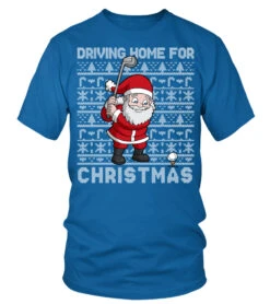 Golf Santa Claus Driving Home For Christmas Golfing Gift Sweatshirt