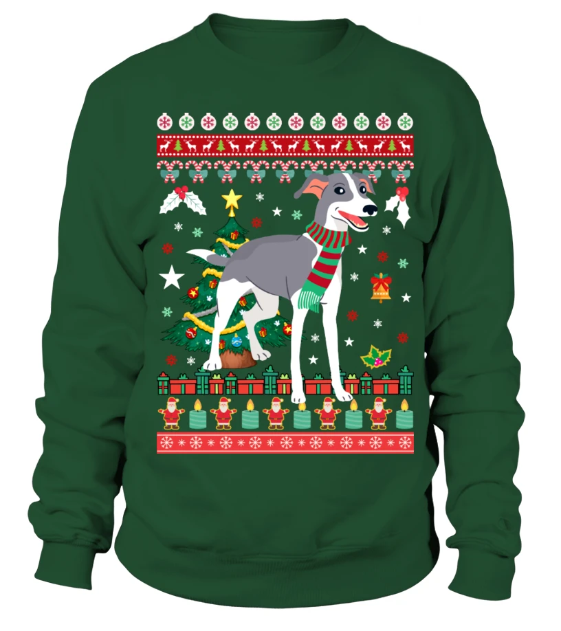 Greyhound Christmas Sweatshirt 3 Greyhound Christmas Sweatshirt