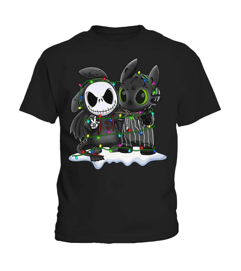 Jack Skellington And Toothless Friends Matching Costume Christmas Lights Shirt 3 Jack Skellington And Toothless Friends Matching Costume Christmas Lights Shirt