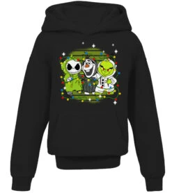 Cute Friends Jack Skellington And Olaf Grinch Christmas Lights Shirt