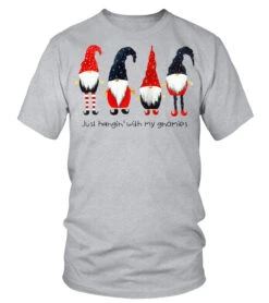 Just Hangin With My Gnomies Funny Christmas Dwarf Gift Sweatshirt