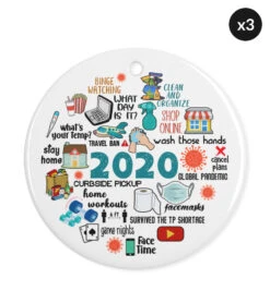 EN - 2020 Quarantine Christmas Circle Ornament