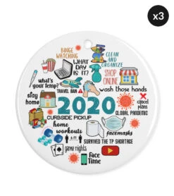 US - 2020 Quarantine Christmas Circle Ornament