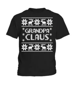 Mens Grandpa Claus Matching Family Christmas T-Shirt Dad Gift