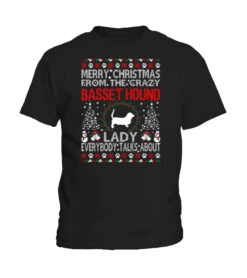 MERRY CHRISTMAS BASSET HOUND DOG LADY UG