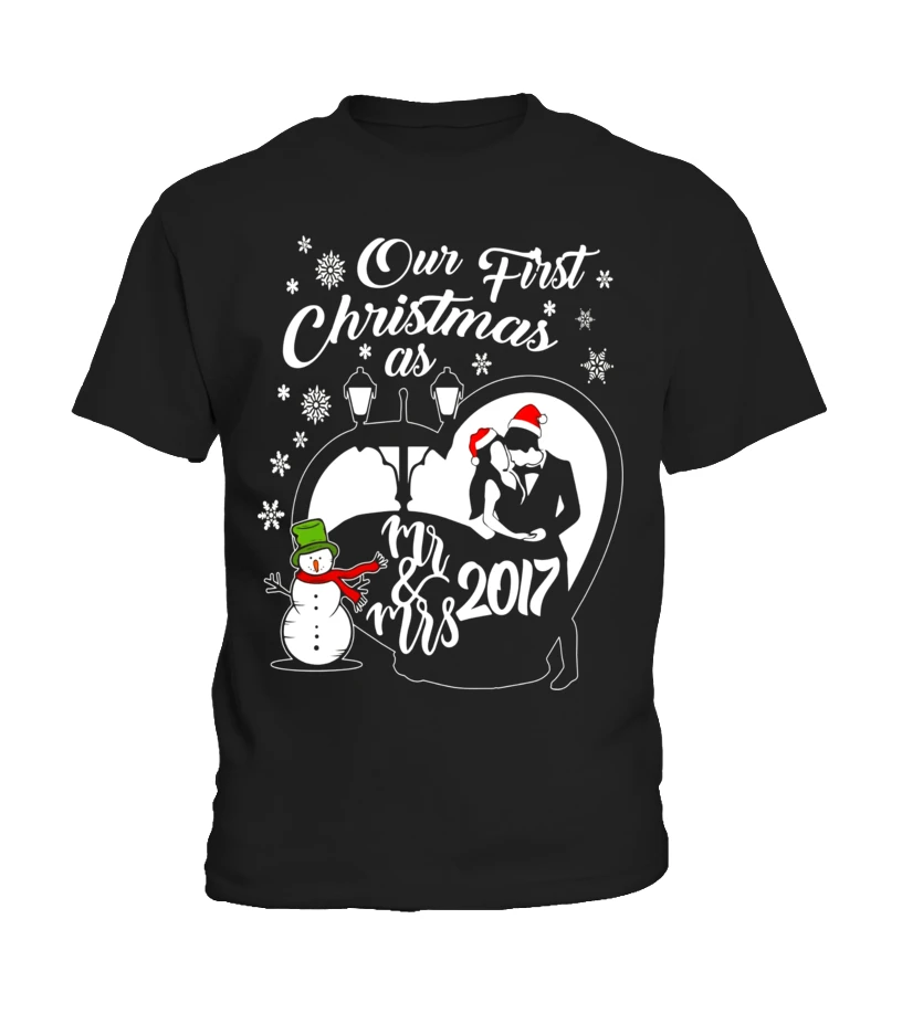 Our First Christmas Wedding Marriage 2017 Mr Mrs T Shirt 3 Our First Christmas Wedding Marriage 2017 Mr Mrs T Shirt