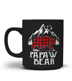 Papaw Bear Christmas Pajama Red Plaid Buffalo Family Gift T-Shirt