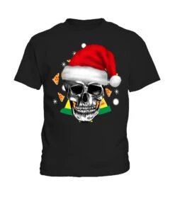 Santa Merry Christmas Skull Tee Shirt
