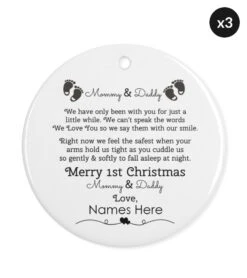 Twins Mommy Daddy 1st Christmas