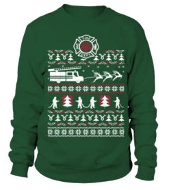 Ugly Christmas Sweater For Firefighters
