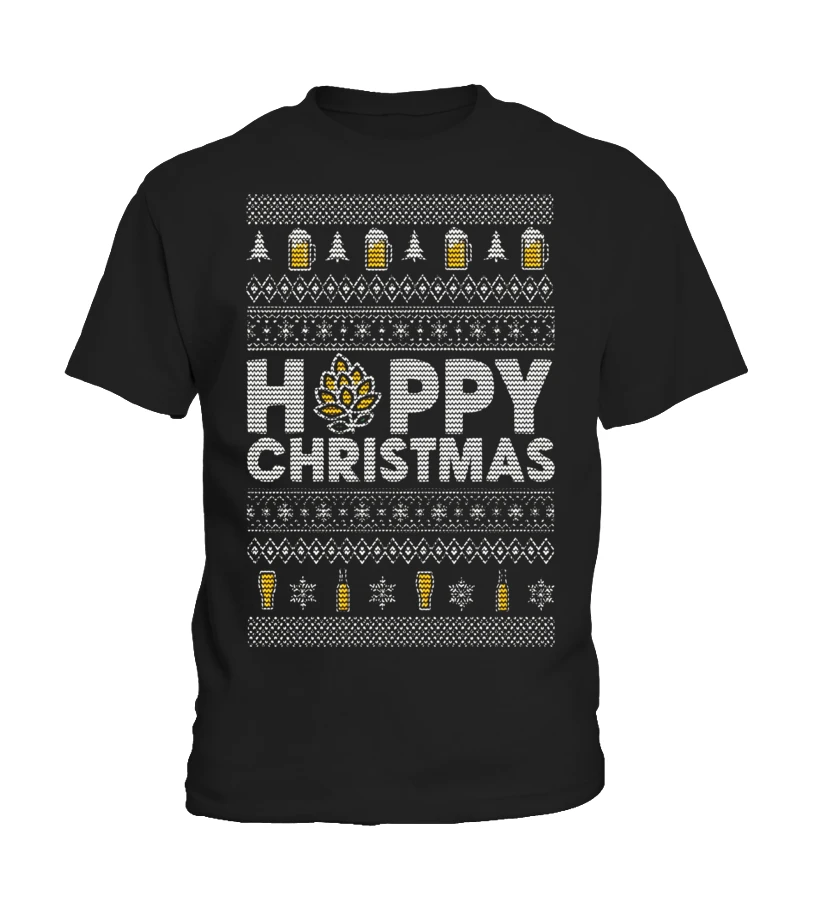Ugly Christmas Sweater Style Beer T Shirt Hoppy Christmas 3 Ugly Christmas Sweater Style Beer T Shirt Hoppy Christmas