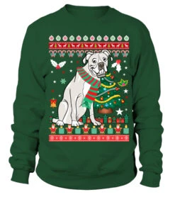 White Boxer Christmas Sweatshirt