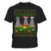Xmas Lighting Reindeer Santa Ugly Russian Blue Cat Christmas Premium T-Shirt
